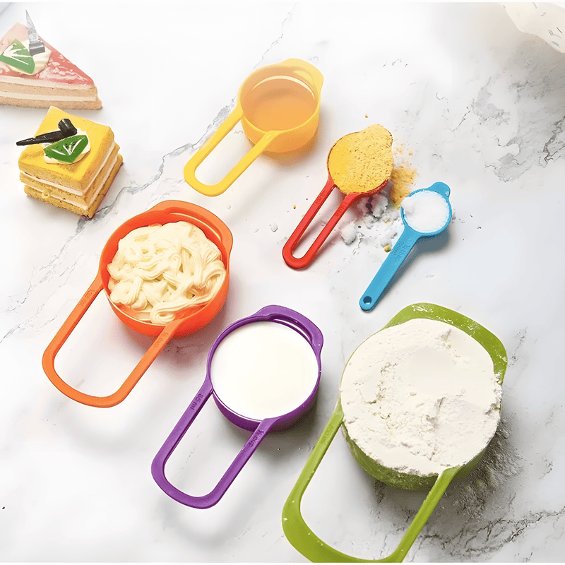 Kit de Colheres e Xícaras Medidoras – 6 Peças Práticas para Cozinha e Confeitaria