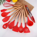 Kit 12 Utensílios de Cozinha em Silicone Antiaderente com Suporte – Livre de BPA